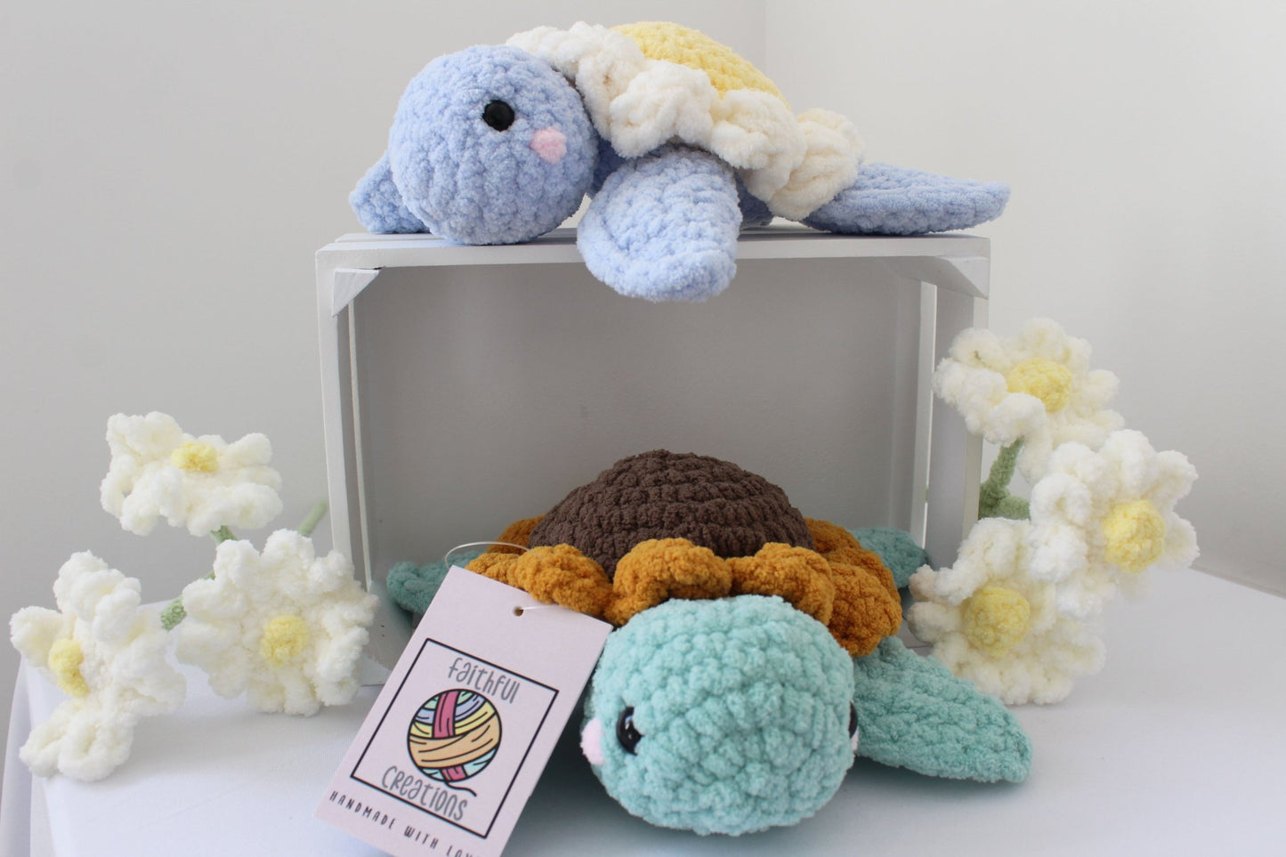 Super Soft Chunky Daisy Turtle Plushie - Faithful.CreationsUK