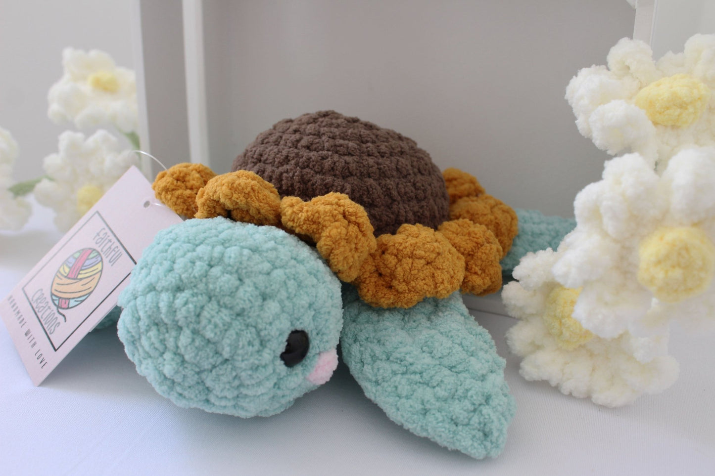 Super Soft Chunky Daisy Turtle Plushie - Faithful.CreationsUK