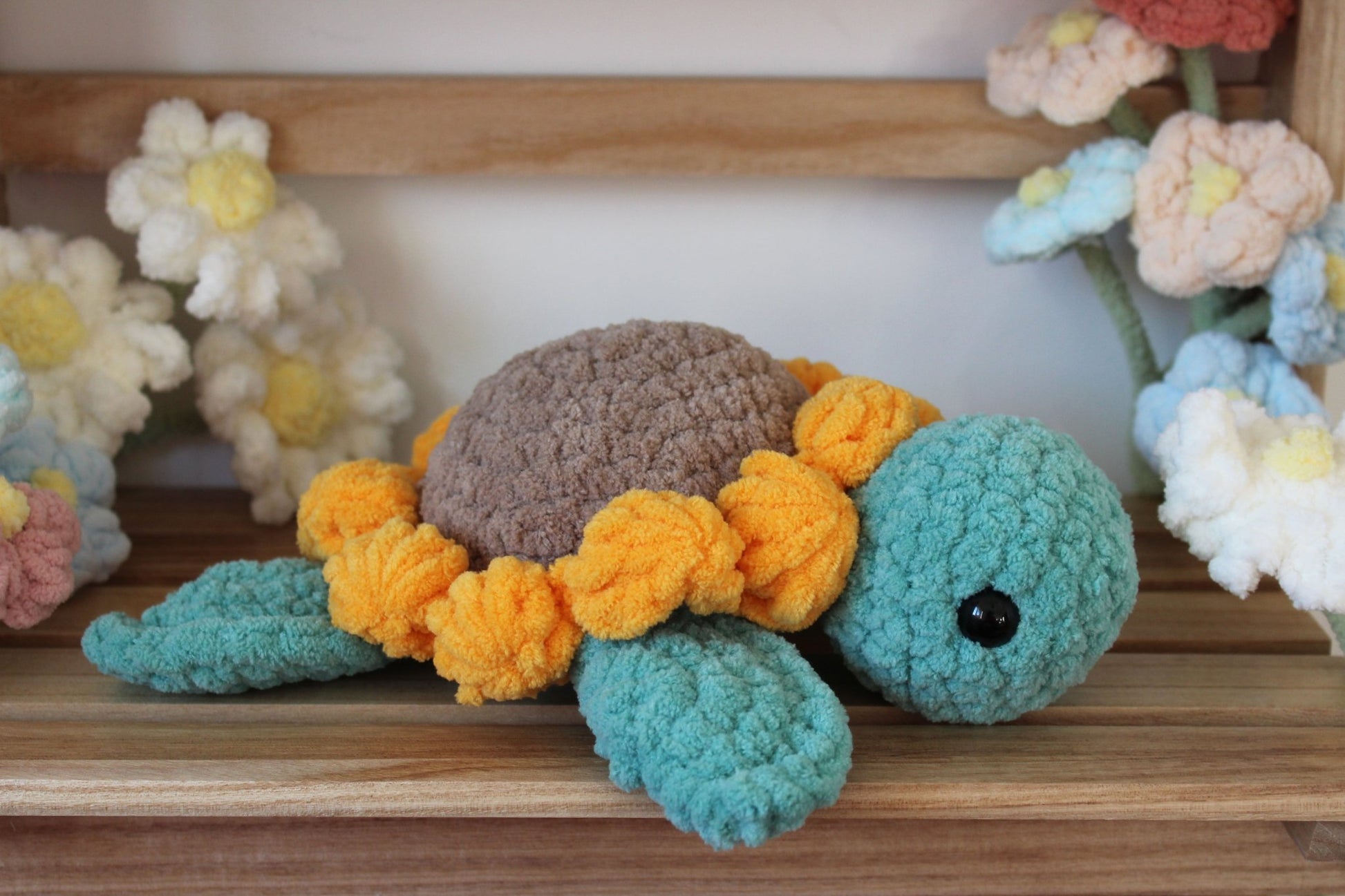 Super Soft Chunky Daisy Turtle Plushie - Faithful.CreationsUK